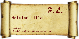 Heitler Lilla névjegykártya